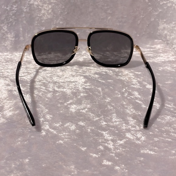 New Modern Brow Bar Silver Mirror Lens Oversize Square Aviator Sunglasses Shades - Picture 6 of 7